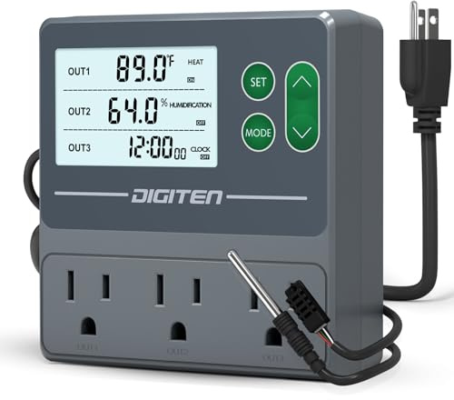 SENSTREE Dual Probe Temperature & Humidity Controller, Independent Sensors for Precise Temperature and Humidity Control, Compatible with Humidifiers, Dehumidifiers, Heating & Cooling Systems
