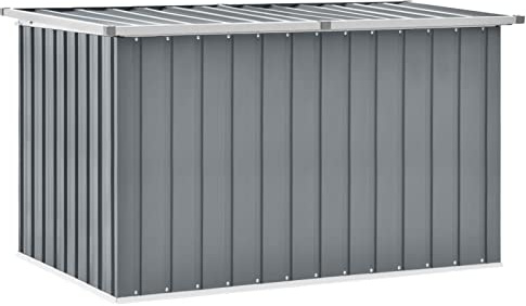 Verderoom Gartenbox Metall Gartenbox Wasserdicht XXL Auflagenbox Metall Auflagenbox XXL Kissenbox Werkzeugkasten Gerätebox Gartentruhe-Grau-149 x 99 x 93 cm
