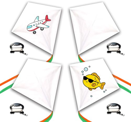 Simxkai Diamond Kite Easy to Fly for Kids, Beginners, Adults Simple Set di 4 penne colorate (bianco)