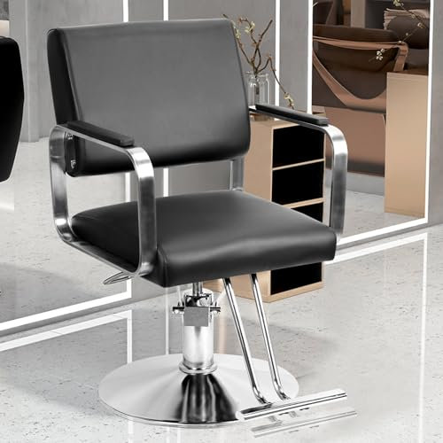 toxaaiwr Chaises de barbier pivotantes à 360° pour salon de coiffure, chaise de coiffeur pivotante en hauteur réglable avec pompe hydraulique, chaise de salon de tatouage, équipement de salon pour