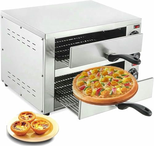 16-Zoll-Elektro-Pizzaofen für die Arbeitsplatte – Gewerblicher Pizzaofen-Burger-Maker mit einstellbarer Temperatur, gleichmäßiger Erwärmung des Pizza-Makers für den Einsatz in Pizzerien und Restaura