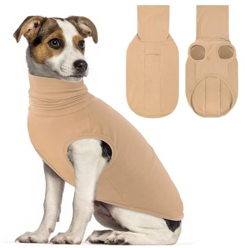 CITÉTOILE Fleece Hundpullover Rollkragen Winterpullover Khaki M | Warme Winterpullover für Hunde, Atmungsaktiv Hundpulli für Winterspaziergänge, Geeignet für kleine mittel große Hunde