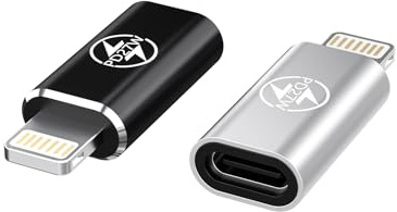 Adaptador Lightning a USB C, 2 Unidades, Lightning a USB C Adaptador, Certificado Apple MFi para PD 27 W, Carga Rápida para iPhone 16/15 Pro MAX Plus, Galaxy S24/S23, iPad Pro/Air, No para OTG/Audio