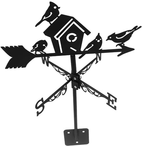 UPKOCH Veleta De Hierro para Jardín Indicador De Dirección del Viento Decoración De Césped para Exteriores Veleta para Techo Adorno De Jardín para Exteriores