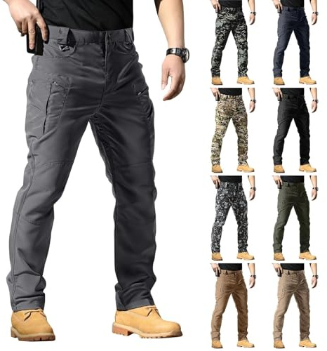 Pantaloni da Lavoro Uomo Multiple Tasconi Pantalonis Softshell Casual Leggeri da Lavoro per Campeggio Ed Escursionismo Sportivi Elastico Trekking Giardiniere Pantalone