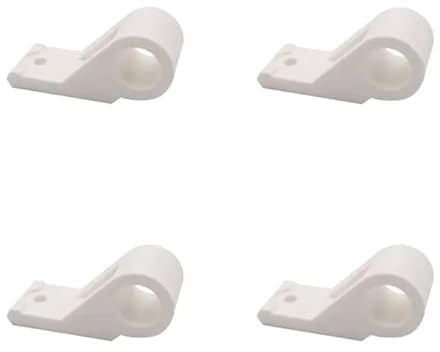 Kit de Colliers Déportés Larges Diamètre 14 mm pour Volets/Persiennes – Entraxe 20 mm Collier Composite Résistant à visser – Lot pour Fixation Montage de Volets & Espagnolettes (4, Blanc)