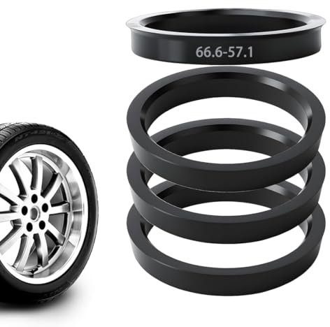 4 Pezzi Anelli Di Centraggio, Anello Di Centraggio Cerchio In Plastica Nero, Anelli Centrici per Mozzo, 57.1mm ID 66.5mm OD Anelli per Mozzo Ruota Auto in ABS Nero