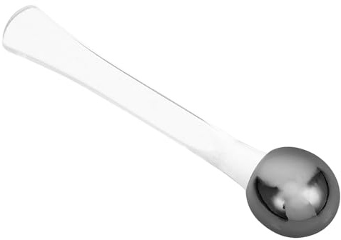 LOORGVEL Mini Spatola per Cosmetici in Plastica e Metallo per Crema Occhi, Stick Compatto Portatile Non Deformabile, per Uso Domestico e Saloni di Bellezza