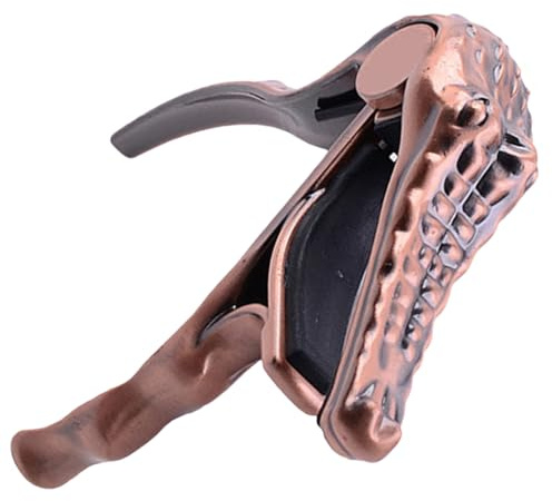 VINTORKY Metal Kapodaster für Akustische und Elektrische Gitarren Alligator design in Rotbronze Schnell kein Fret buzz Vielseitiges Gitarrenzubehör für Präzises Stimmen und Einfache