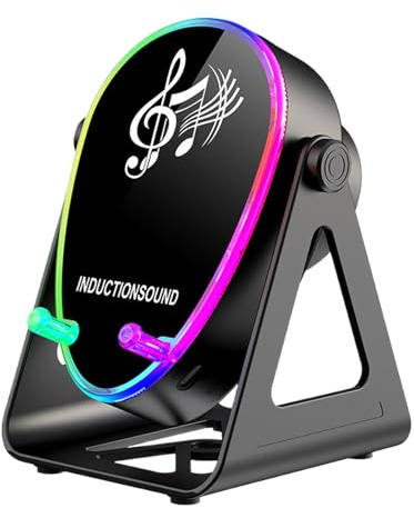 Altavoz de inducción – Rotación de 180 grados con amplificador de sonido estéreo ligero, soporte para teléfono móvil con cargador de altavoz para Navidad, cumpleaños, regalos de Navidad, hombres, a