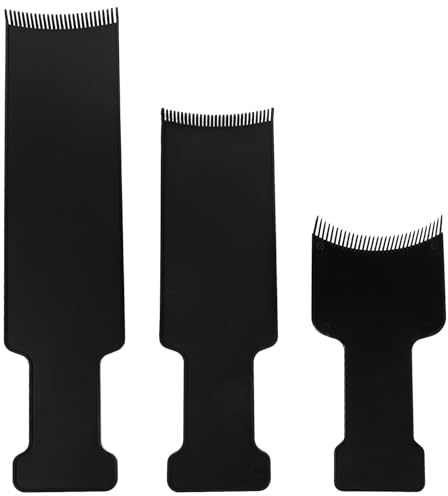Planche à Mèches 3 Pièces en Plastique Noir pour Coiffeurs | Usage Maison et Salon, Design Portable, Application Uniforme, Lot de 3 Pièces