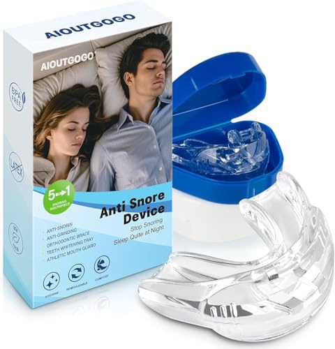 2er Set Schnarchschiene gegen Schnarchen, TPE Anti Schnarch Schiene Weich & BPA-frei, für Männer & Frauen, Anti Schnarch Mundstück für Schlaf, Reise & Alltag（Transparent）