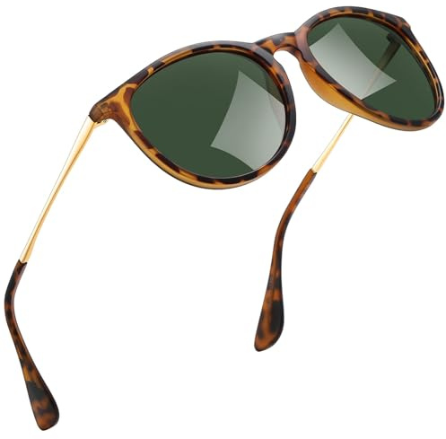 kunchu Sonnenbrille-Damen-Polarisierte-Sonnenbrille-Rund-UV400-im-Retro-Sonnenbrille-für-Damen & Herren Schutz Vintage