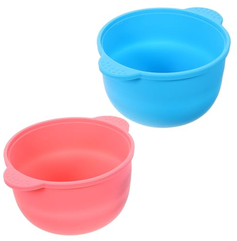 TOGEVAL Lot de 2 Bols Pliants en Silicone pour Cire Épilatoire, Accessoires D'épilation à Domicile, Pots Chauffe-cire Graduation Précise, Réutilisables et Faciles à Couleur Aléatoire