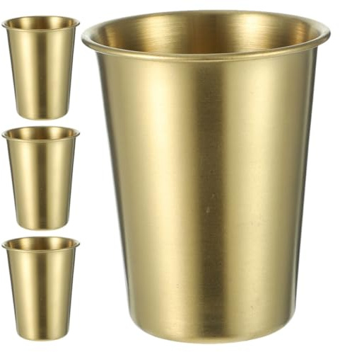 DEARMAMY Tasses en Acier Inoxydable 4 Pièces Capacité 500 Ml pour Boissons Froides Usage Extérieur et Maison Résistantes