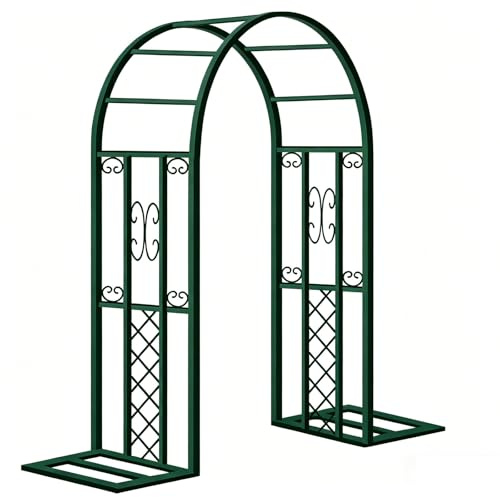 Arco para Rosales De Metal, Enrejado Decorativo Elegante para Jardín Y Entrada, Soporte De Plantas Trepadoras Y Clematis, Resistente A La Intemperie, Negro Verde Blanca Bronce(Verde,340cm X 230cm)