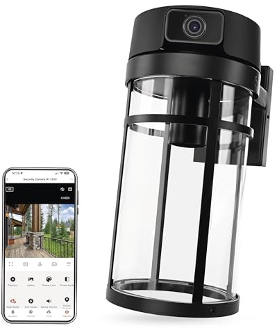 EMOS GoSmart - Cámara Inteligente para Exteriores con WiFi y luz, 4 MP 2,5 K, giratoria con detección de Movimiento, visión Nocturna hasta 10 m, Audio bidireccional, para Bombilla E27, IP44