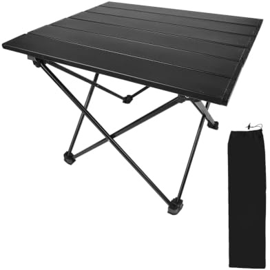 MOXTOYU Foldable Camping Table, Small Lightweight Portable Outdoor Picnic Table with Carrying Bag, Compact Easy Setup Table for Camping, Beach, Garden, Patio, Indoor & Outdoor Use