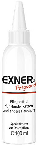 Exner Petguard Ohrenpflege für Hunde, Katzen & andere Haustiere - Mittel bei Juckreiz, Haarausfall, Entzündung, Parasiten, Räude, Milben & Pilzbefall - biologisch & natürlich - 100 ml Tropfflasche
