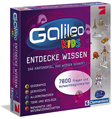 Clementoni Galileo Kids Das große Wissens-Quiz - Lehrreiches Kartenspiel Frage-Antwort-Spiel ab 7 Jahren - Allgemeinwissen & Spaß für die ganze Familie 69159