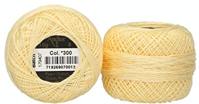 Anchor Perlgarn 8, 4591008-00300, Farbe:vanille, Stickgarne