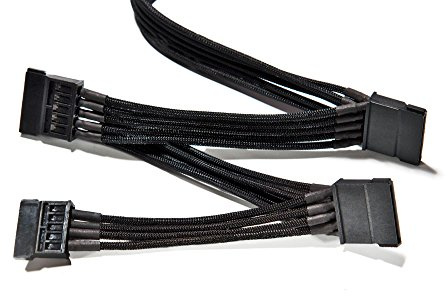 be quiet! Power Cable CS-6940, 4x S-ATA Kabel, einzeln ummantelt, extra lang 900 mm, Premium-Verlängerung für BQ modulare Netzteile, edles Design, Schwarz