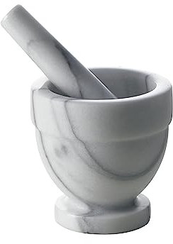 Excelsa Pesto Mortaio con Pestello, Marmo, Grigio