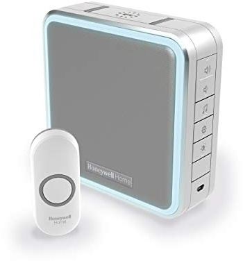 Honeywell Home DC915NG Series 9 Portable, Wireless LED Doorbell Chime with Push Button (Grey)