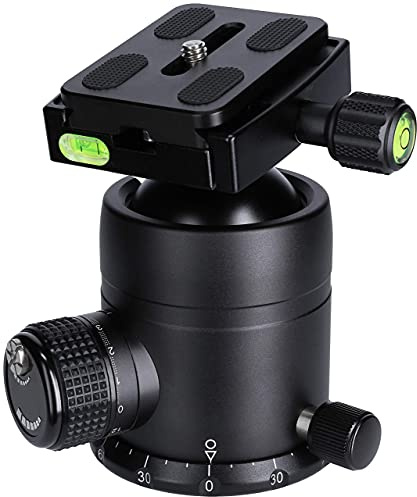 Rollei T7S Mark II - professioneller 360 Grad Kamera Stativ Kugelkopf mit Friktion, 40KG Tragkraft, Skalierung für Panorama Aufnahmen und 2 Wasserwaagen, inkl Arca Swiss komp. Schnellwechselplatte