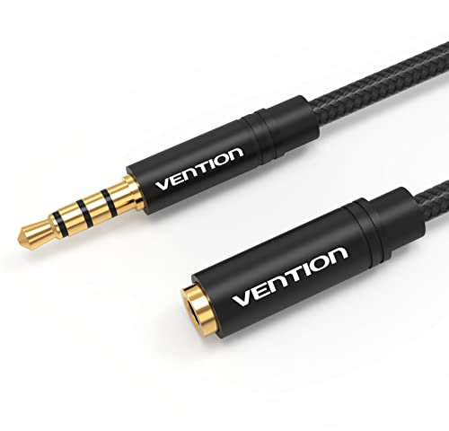 Vention Cable Rallonge Jack Audio 3M, Câble Extension Audio en Nylon Tressé Jack Stéré 3,5mm Mâle vers Femelle pour Casque Écouteur,iPod iPhone iPad,Voiture,Autoradios,Smartphones, Lecteur MP3,PS4,PC