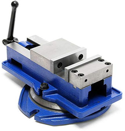 Wiltec Präzisions-Maschinenschraubstock 100 mm Backenbreite mit 360° Drehtisch für exaktes Arbeiten, Werkbank Schraubstock aus Gusseisen