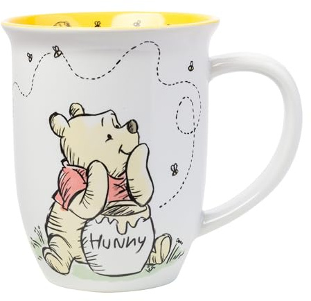 Silver Buffalo Disney Winnie Puuh But First Hunny Keramiktasse mit breitem Rand, 473 ml