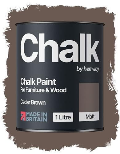 Hemway Chalk Paint Cedar Brown 1L, Matt Finish Shabby Chic | Furniture Paint, Chalk Furniture & Walls, Quick Dry & 1 Coat