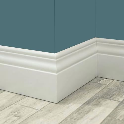 Eternal Parquet 96ML Battiscopa in Legno Massiccio MASSELLO ZOCCOLINO DUCALE 120X13 Bianco