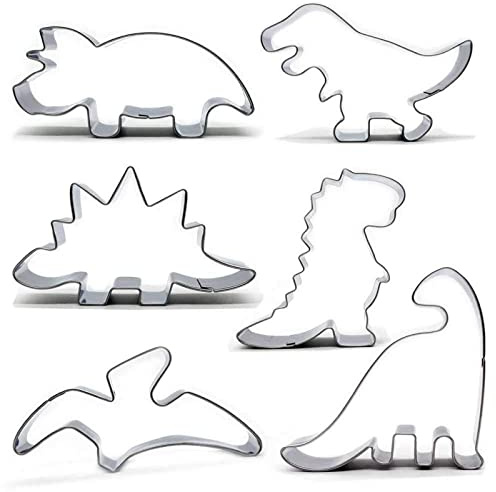 MYSUNBAR Dinosaurier Ausstechformen Set,Dinosaurier Ausstechformen Sandwich,Dino Keksausstecher groß,Keksausstecher Dinosaurier groß, Lebensmittelechter Stahl