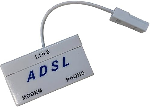 ADSL Mikrofilter mit Kabel – Inline-DSL-Splitterfilter zum Entfernen von Geräuschen von Telefonleitungen, Inline-DSL-Filter, ein Gerät, Stecker auf Buchse für Telefone oder Faxgeräte