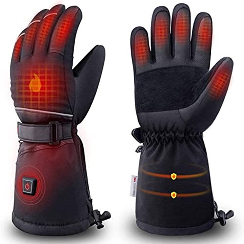 CHEWYNP Guantes calefactables Guantes calefactores Batería Recargable Calentador de Invierno Guantes térmicos Impermeables a Prueba de Viento Calentadores de Manos para Hombres y Mujeres A