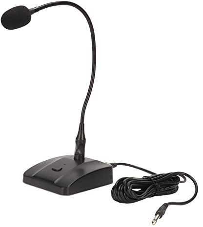 Microphone à Condensateur Gooseneck, Microphone à Condensateur avec Base, Micro de Bureau Filaire Professionnel de 6,35mm, Son Clair et Stable, pour la Diffusion de Conférences