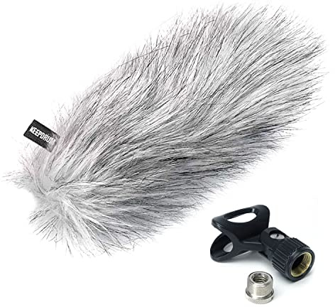 keepdrum WSWH pälsvindskydd + mikrofonklämma 22–24 mm för riktmikrofoner