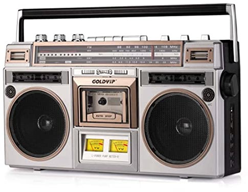 Radio Et Enregistreur Rétro, Lecteur De Cassette Radio De Style Années 80 avec Bluetooth/AM/FM, Boombox à Cassette, Lecteur CD Portable, Double Lecture Audio HD