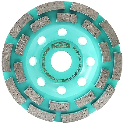 Diamant Schleifscheibe 125mm - Doppelreihe Diamant Schleiftopf für Beton, Granit, Marmor, Mauerwerk, Betonschleiftopf, LEKOMESH