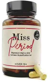 MISS PERIOD® Over 18: Magnesium für weniger Müdigkeit, normale Nerven und Muskeln, mit Leinsamenmehl, Kurkuma- und Schwarzer-Pfeffer-Extrakt. In Deutschland entwickelt, abgefüllt und geprüft.