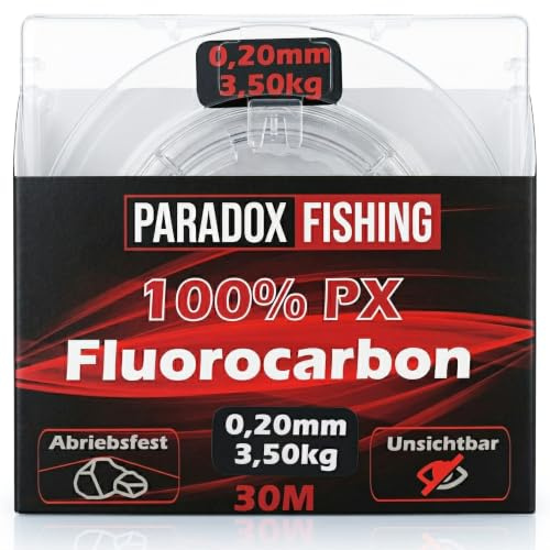 Paradox Fishing 100% PX Fluorocarbon Vorfach 30m 0,20/0,25/0,30/0,35/0,40mm - fluorocarbon Schnur- für Fische unsichtbar