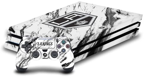 Head Case Designs Offizielle NHL Marmor Los Angeles Kings Vinyl Haut Gaming Aufkleber Abziehbild Abdeckung kompatibel mit Sony PlayStation 4 PS4 Pro Console and DualShock 4 Controller
