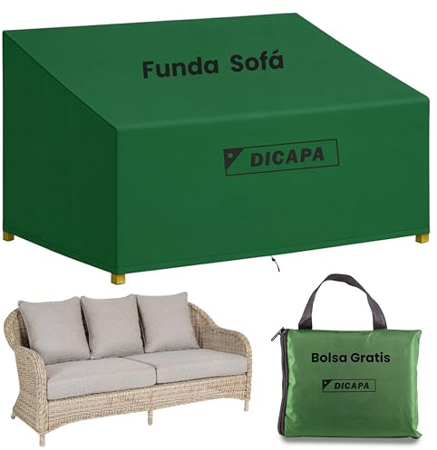 DICAPA Funda Sofa Exterior Impermeable 175x90x90cm Verde, Funda Protectora para Sofá de Jardín y Terraza, Protege tu sofá y muebles de exterior todo el año