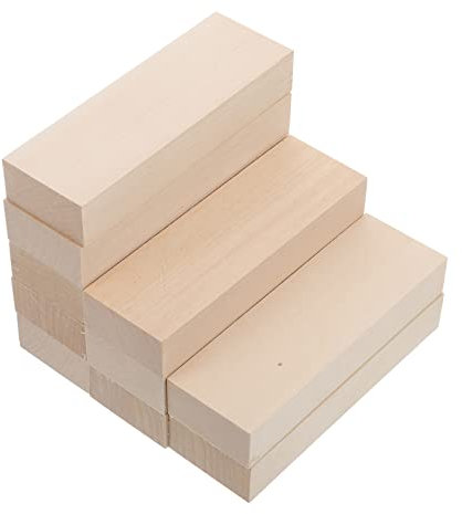 NUOBESTY 10 Stück Diy Holzplatten Unpoliert Aus Lindenholz Für Bastelprojekte Kleine Holzblöcke Rohlinge Für Fingerringe Und Dekorationen