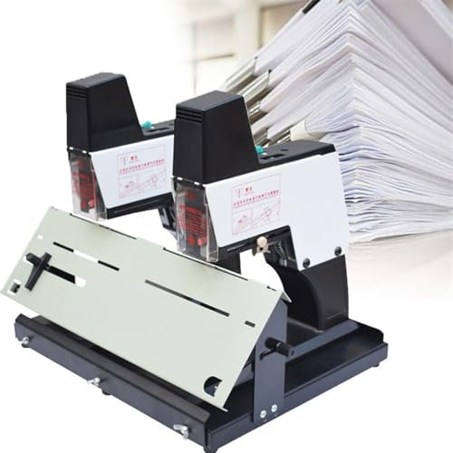 Agrafeuse à Cheval électrique, Agrafeuse-Relieuse Automatique De Bureau à 9 Vitesses, épaisseur Réglable 100 Mm, 1 à 9 Niveaux D'intensité, Reliure De Livres Lourds,Doublehead