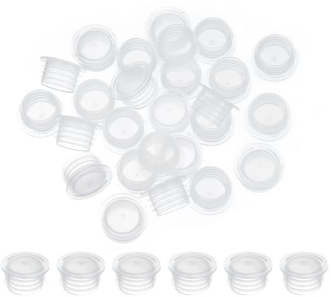 PATIKIL Tappo in Plastica per Sale e Pepaiola 15mm/0,59, Tappi Ricambio per Bottiglie con Anello Trazione Tappo Terminale Rotondo Trasparente Riutilizzabile per Vasi Bottiglie Pipe, 25pz