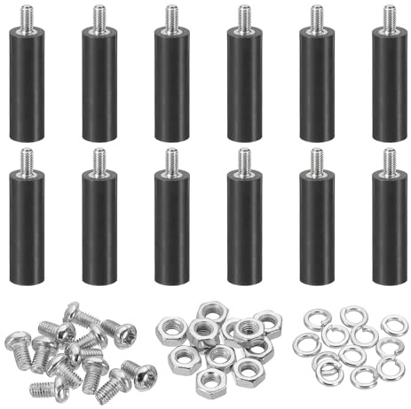PATIKIL 12er-Set M3x25mm Abstandshalter Distanzhülsen PCB Board Schraube Mutter Spacer Abstandsbolzen 25+6mm Stützhöhe Kunststoff PCB Isolierplattenständer für PCB Leiterplatten Reparatur