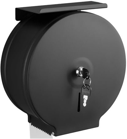 Dispensador de Papel Higiénico Gigante Comercial con Estante, Rollo de 2.5 Pulgadas, Dispensador de Toallas de Papel de Acero Inoxidable de 2.5 Núcleos, Montado en la Pared, Soporte de Papel